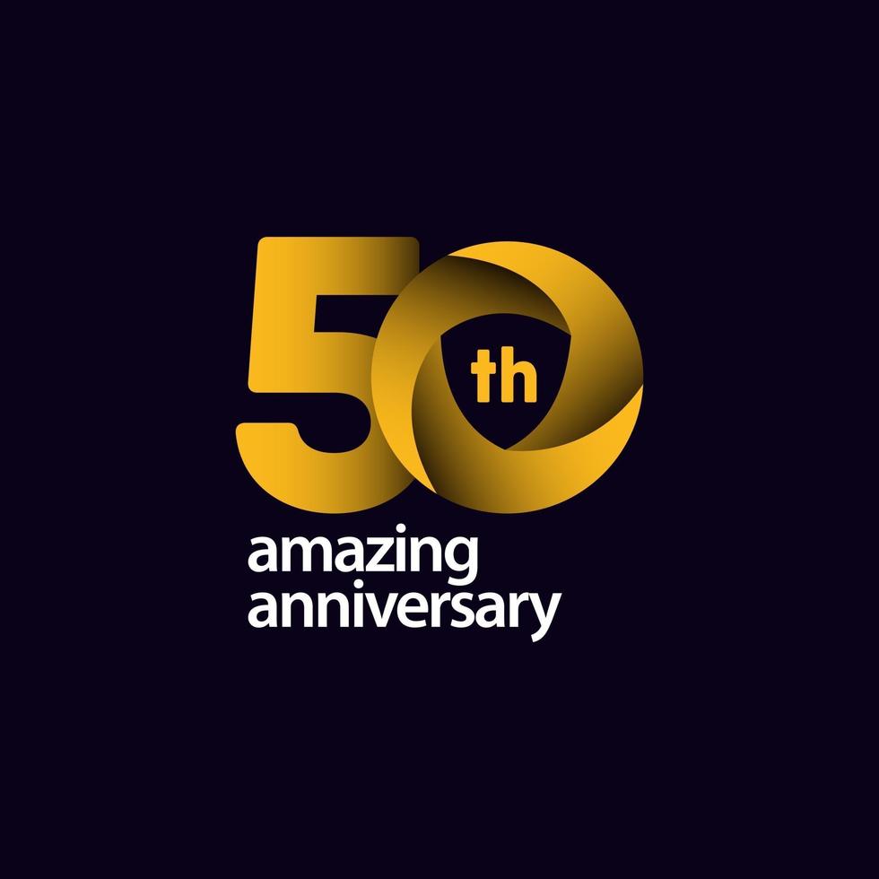 50 años increíble celebración de aniversario vector plantilla diseño ilustración