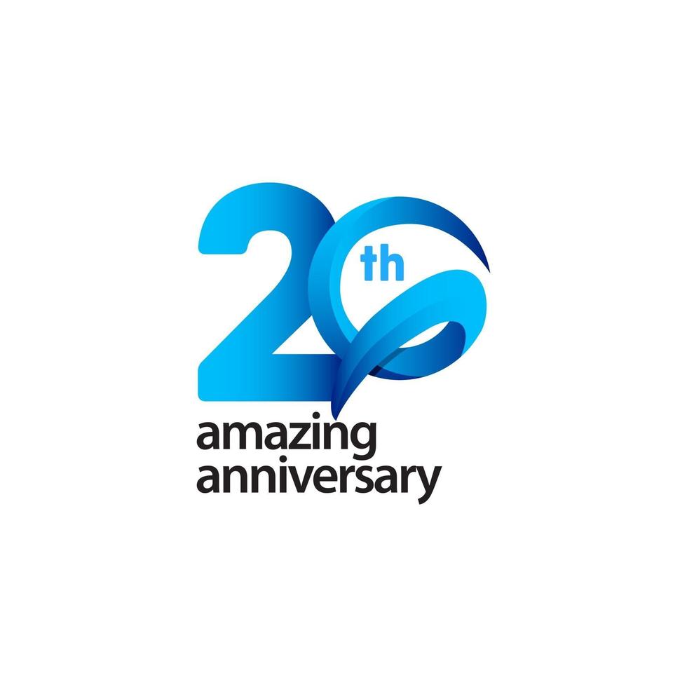 20 Years Amazing Anniversary Celebration Vector Template Design Illustration
