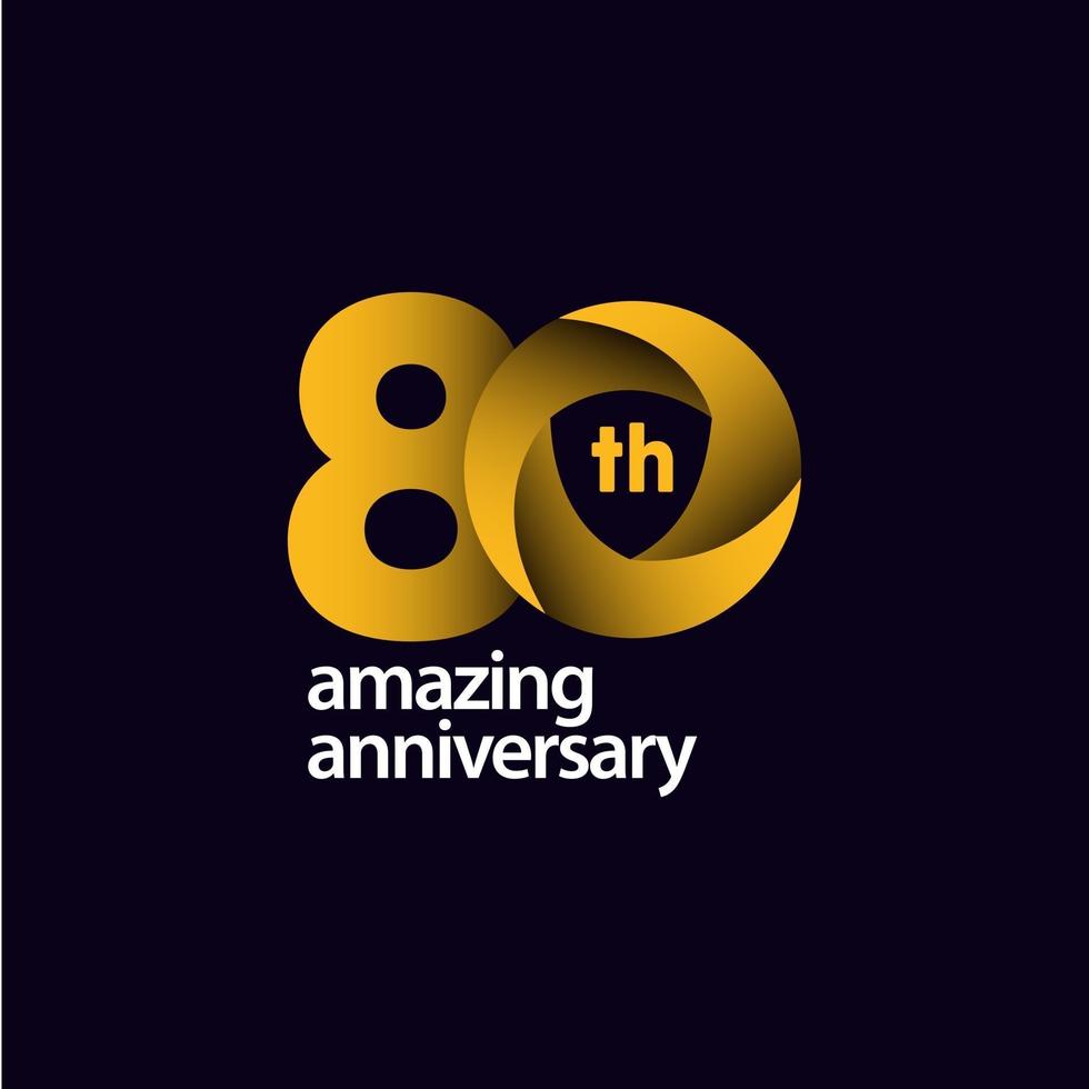 80 Years Amazing Anniversary Celebration Vector Template Design Illustration