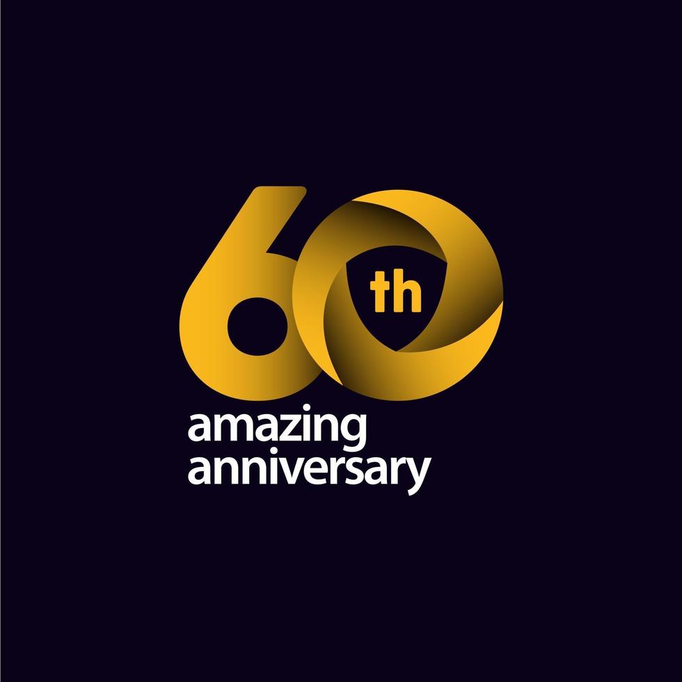 60 Years Amazing Anniversary Celebration Vector Template Design Illustration