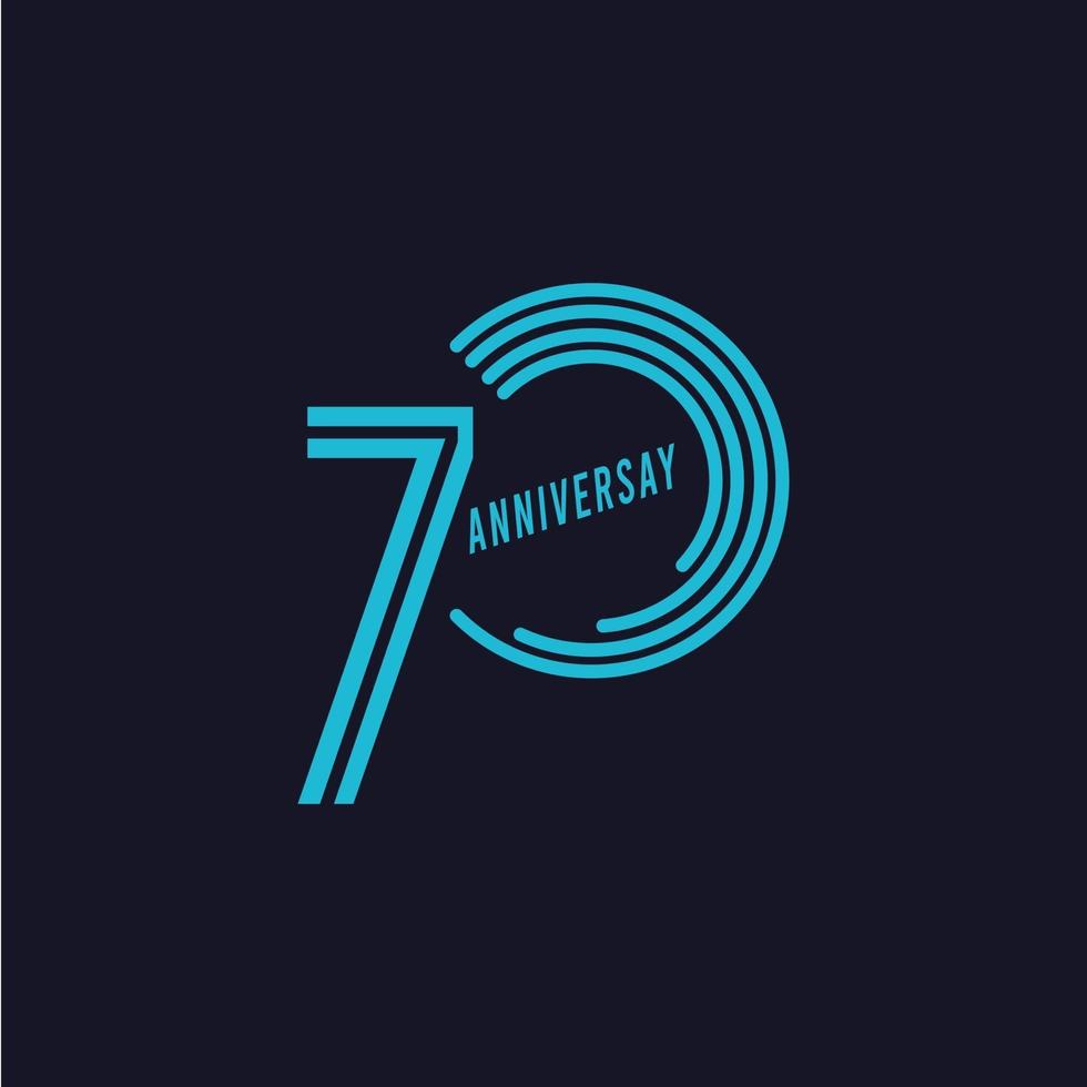 70 Years Anniversary Celebration Vector Template Design Illustration