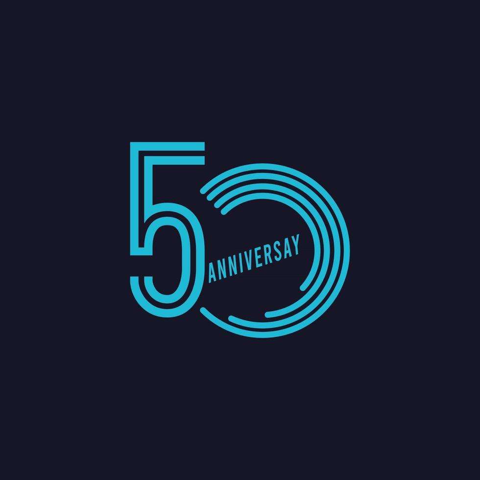 Ilustración de diseño de plantilla de vector de celebración de aniversario de 50 años