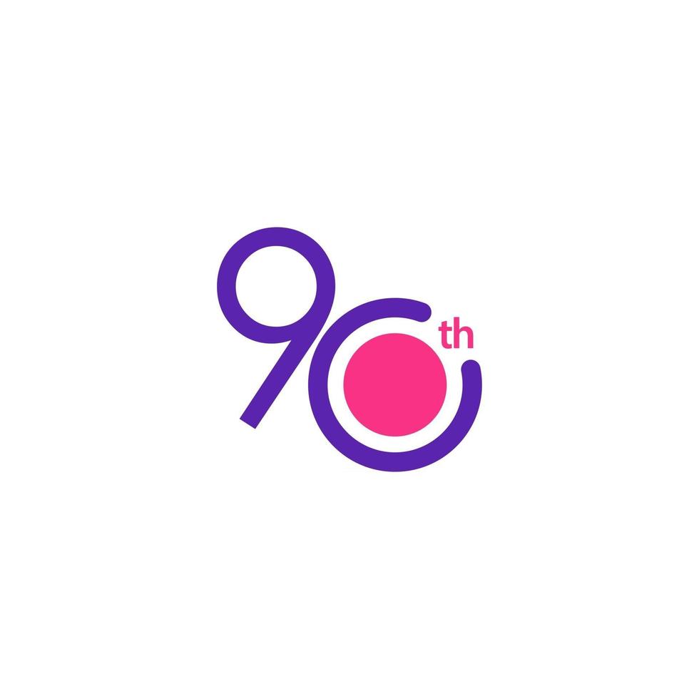 90 Years Anniversary Celebration Vector Template Design Illustration