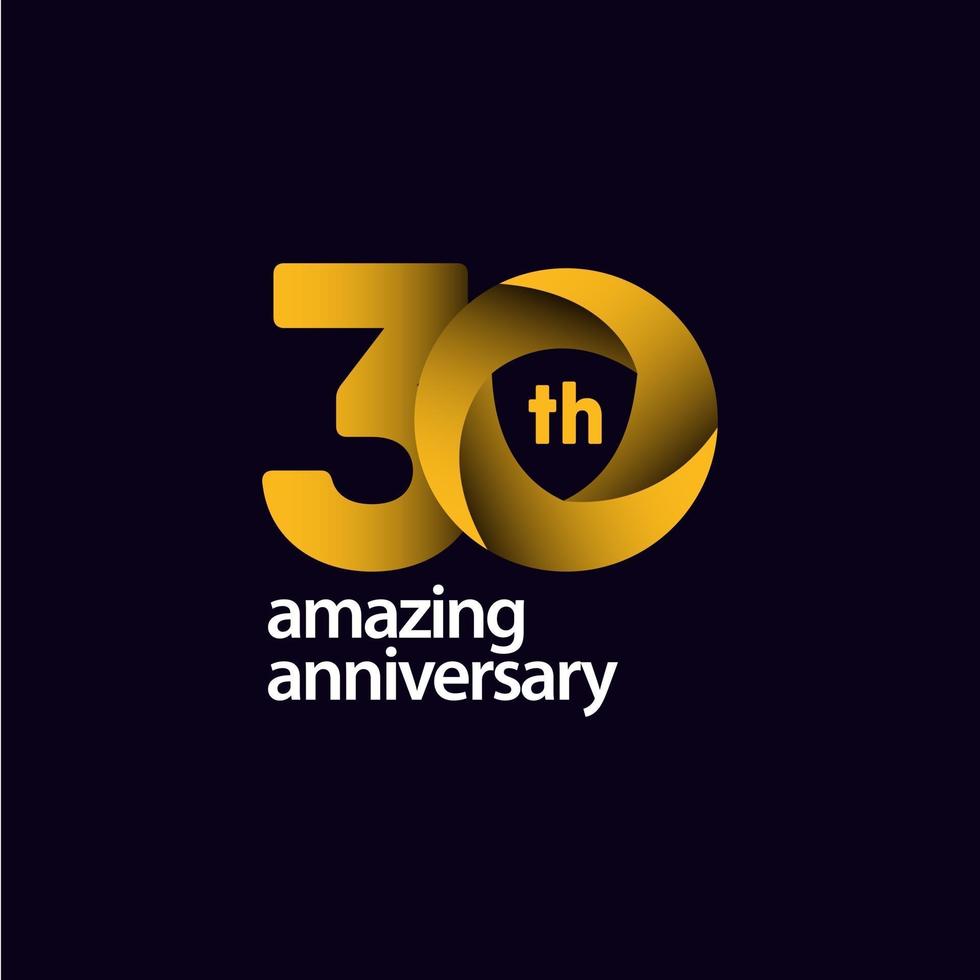 30 Years Amazing Anniversary Celebration Vector Template Design Illustration