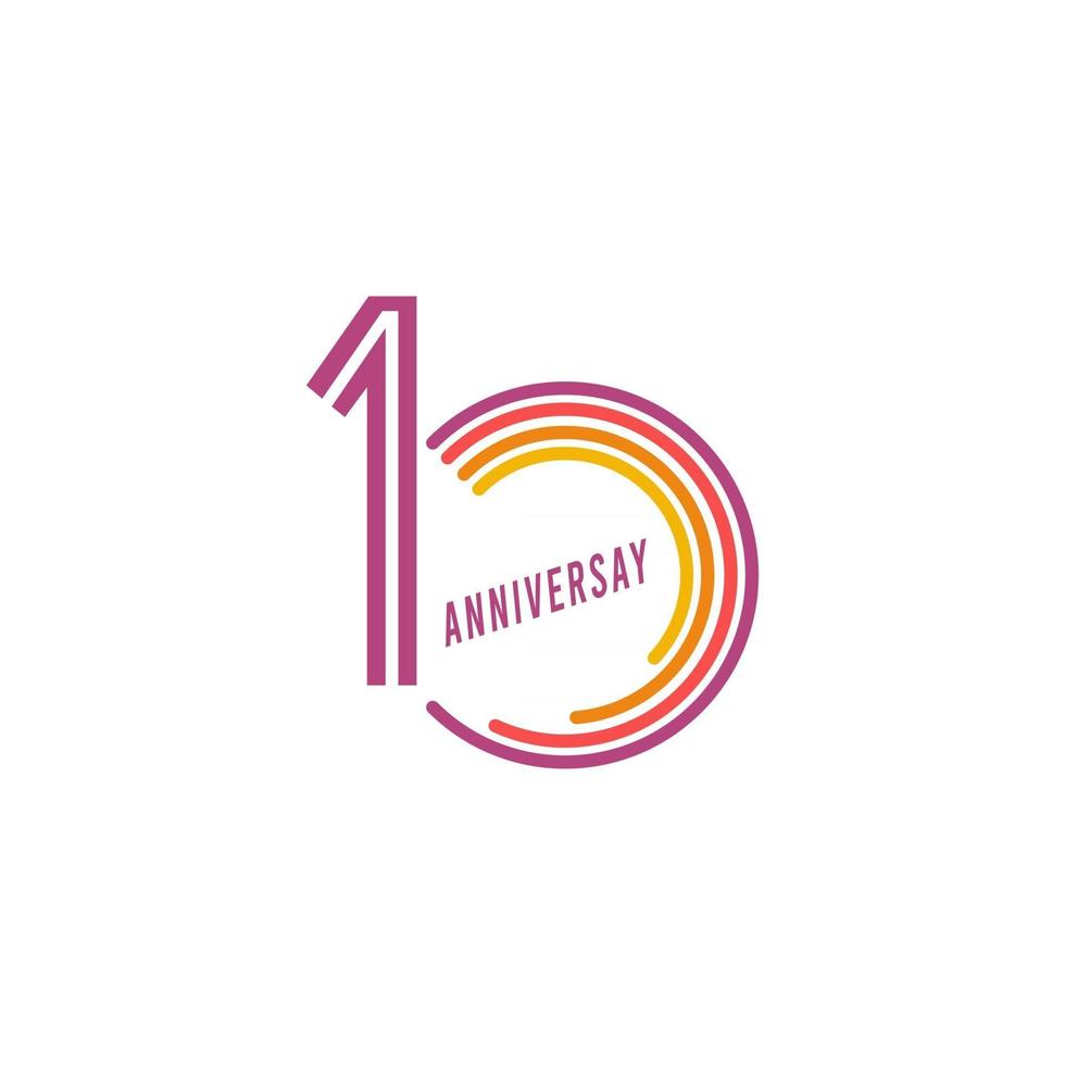 10 Years Anniversary Celebration Vector Template Design Illustration