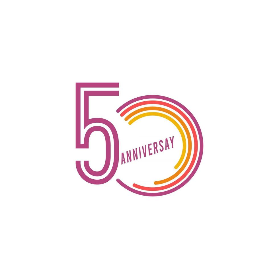 50 Years Anniversary Celebration Vector Template Design Illustration