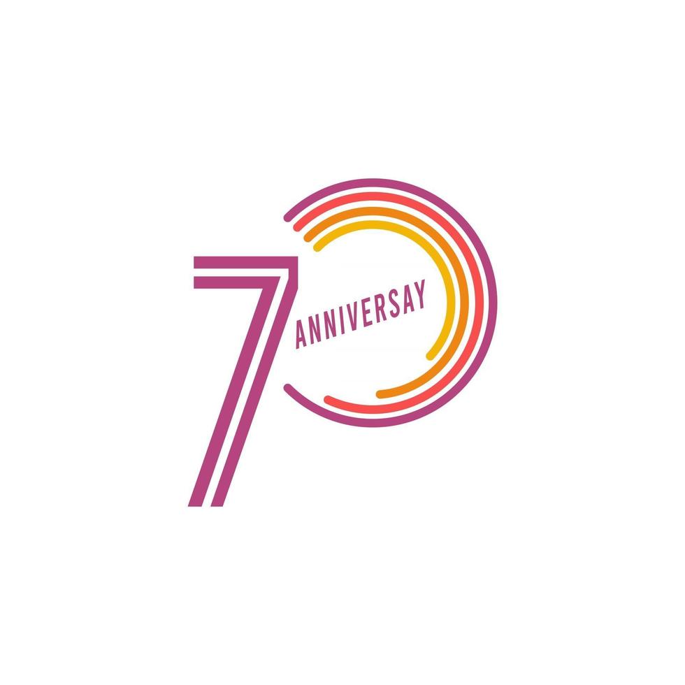 70 Years Anniversary Celebration Vector Template Design Illustration