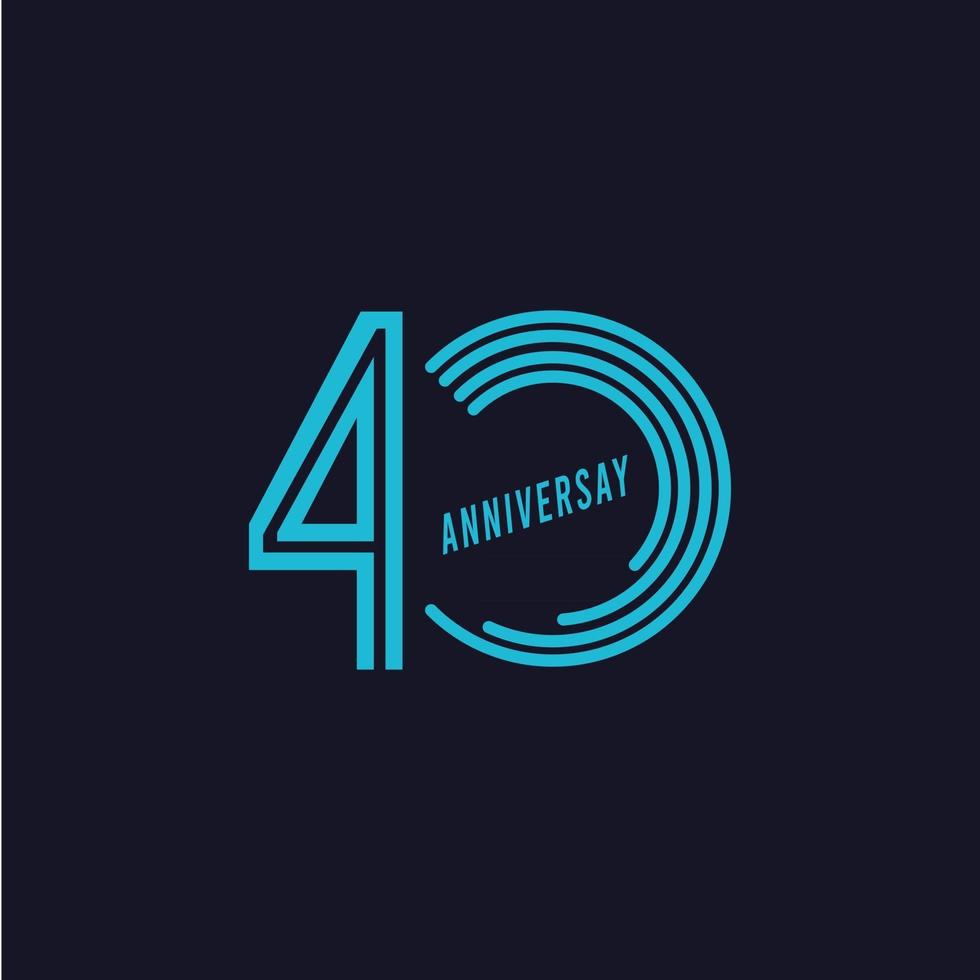 40 Years Anniversary Celebration Vector Template Design Illustration