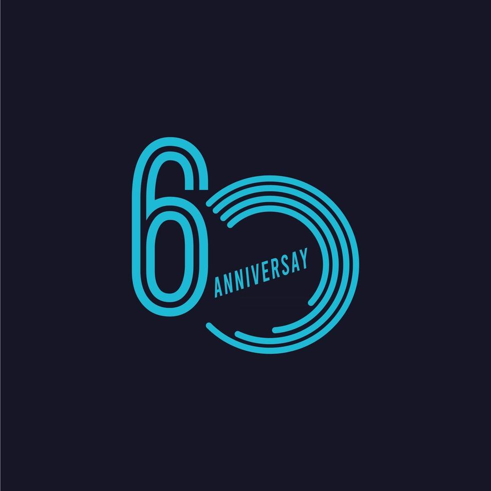 60 Years Anniversary Celebration Vector Template Design Illustration