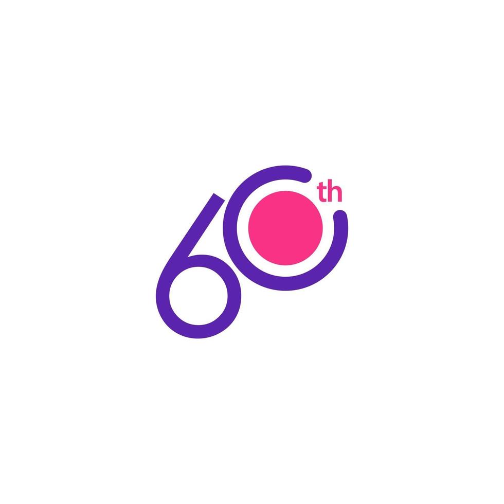 60 Years Anniversary Celebration Vector Template Design Illustration