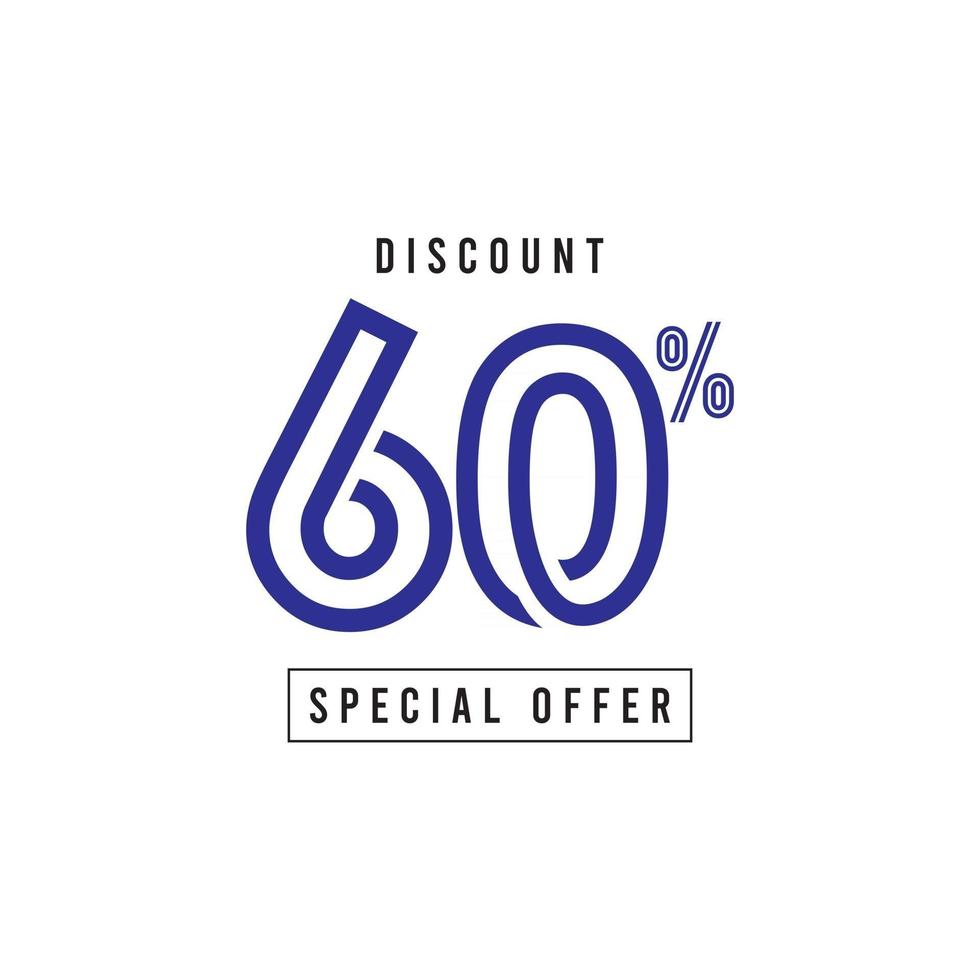 Discount 60 Special Offer Vector Template Design Illustration