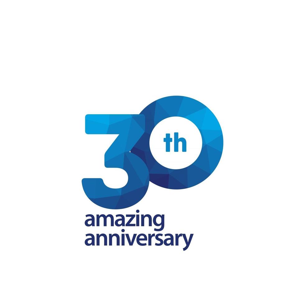 30 Years Amazing Anniversary Celebration Vector Template Design Illustration