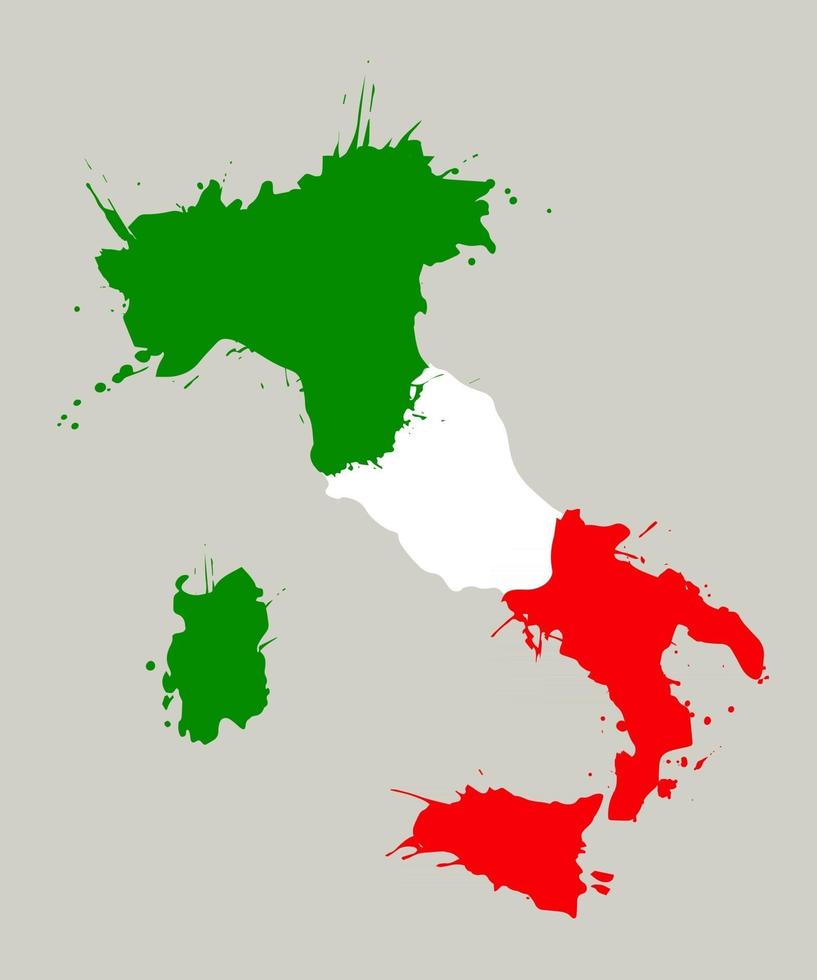 Italy map with flag inside. vector