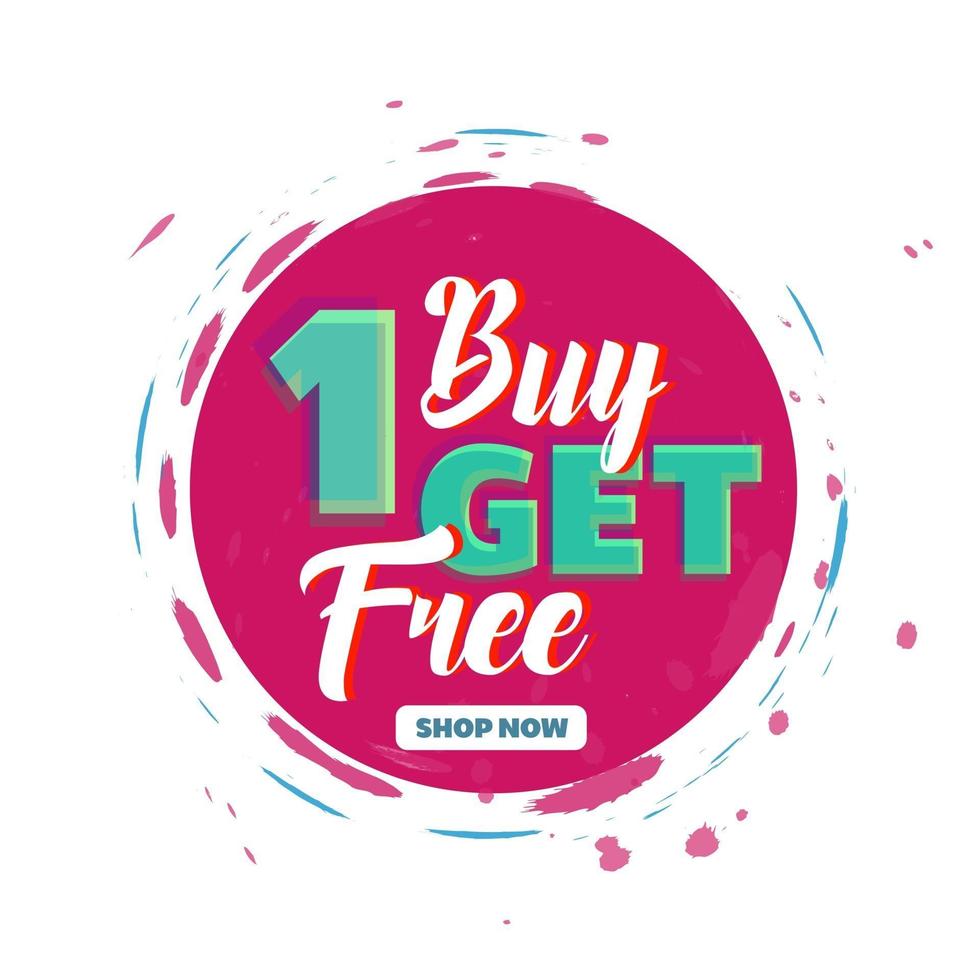 Buy 1 Get 1 Free sale tag. Special offer promotion. Vector illustration.