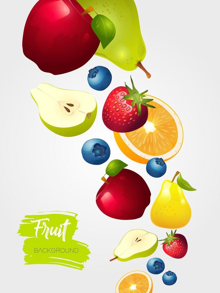 vector de fondo de colores con frutas.