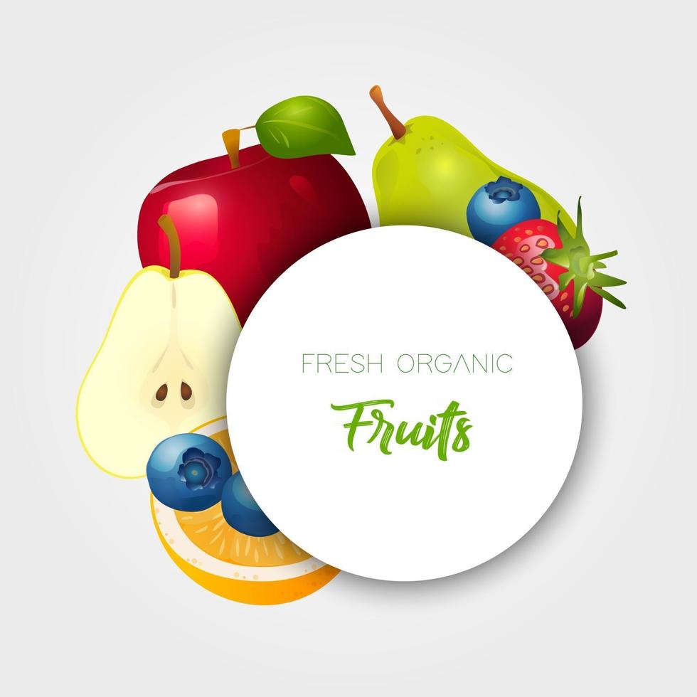 Fruits vector background.