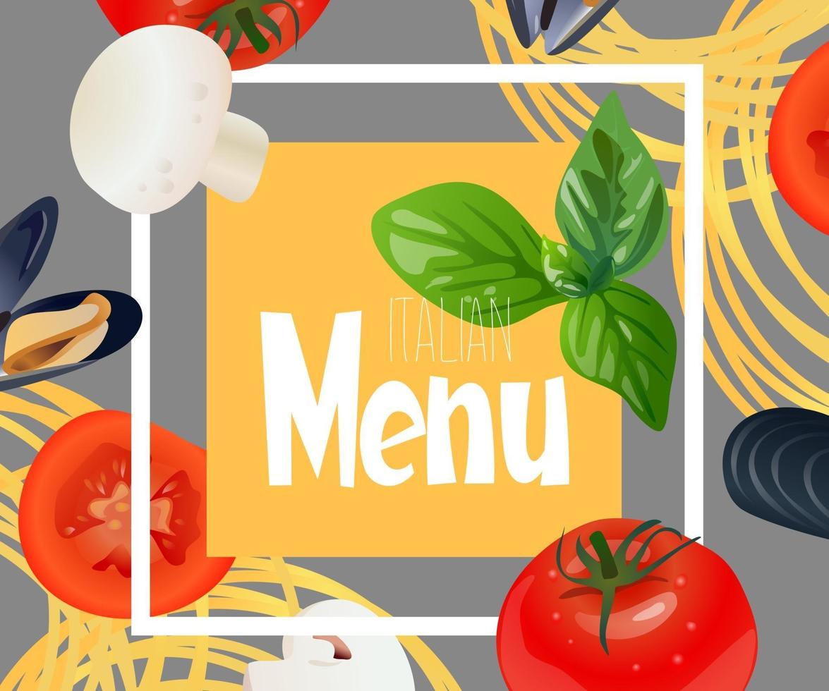 Italian menu design. vector