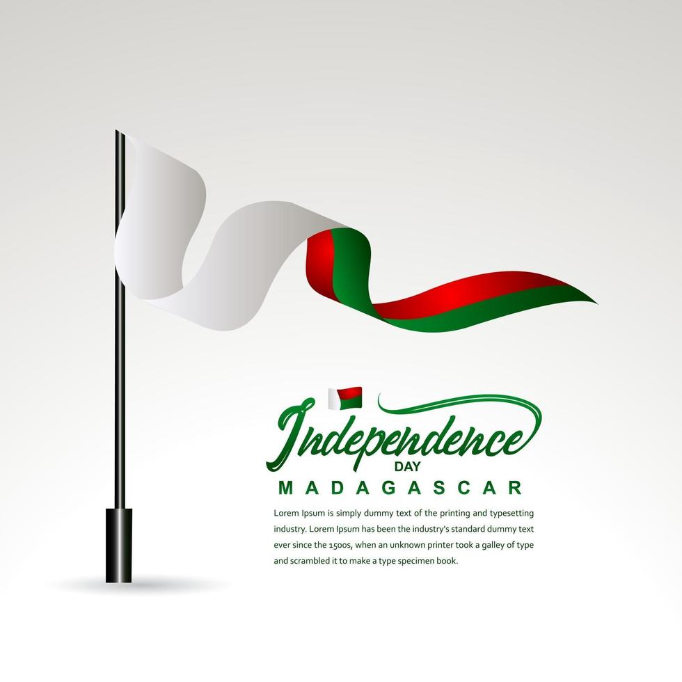 Plantilla de vector de ilustración de diseño creativo de celebración del día de la independencia de Madagascar