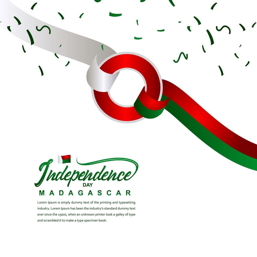 Plantilla de vector de ilustración de diseño creativo de celebración del día de la independencia de Madagascar