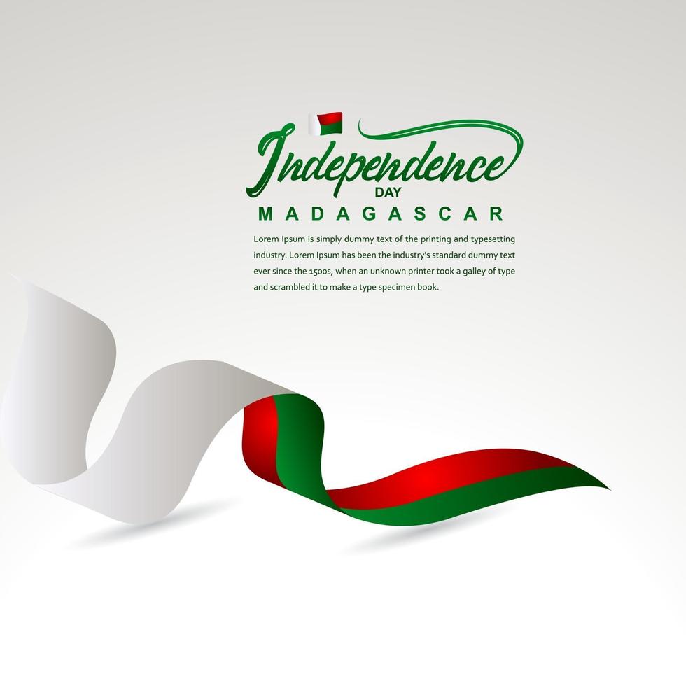 Plantilla de vector de ilustración de diseño creativo de celebración del día de la independencia de Madagascar