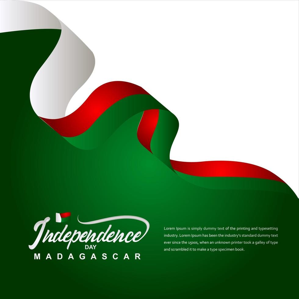 Plantilla de vector de ilustración de diseño creativo de celebración del día de la independencia de Madagascar