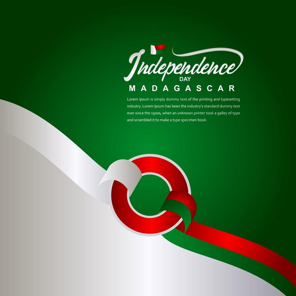 Plantilla de vector de ilustración de diseño creativo de celebración del día de la independencia de Madagascar