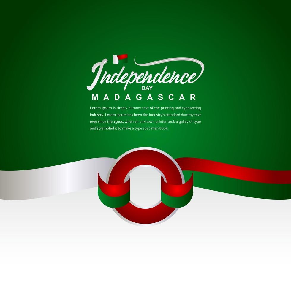 Plantilla de vector de ilustración de diseño creativo de celebración del día de la independencia de Madagascar