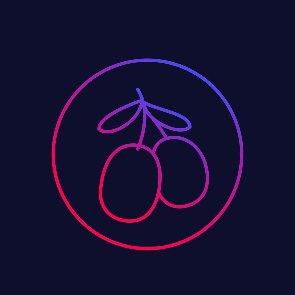 goji berries line icon vector