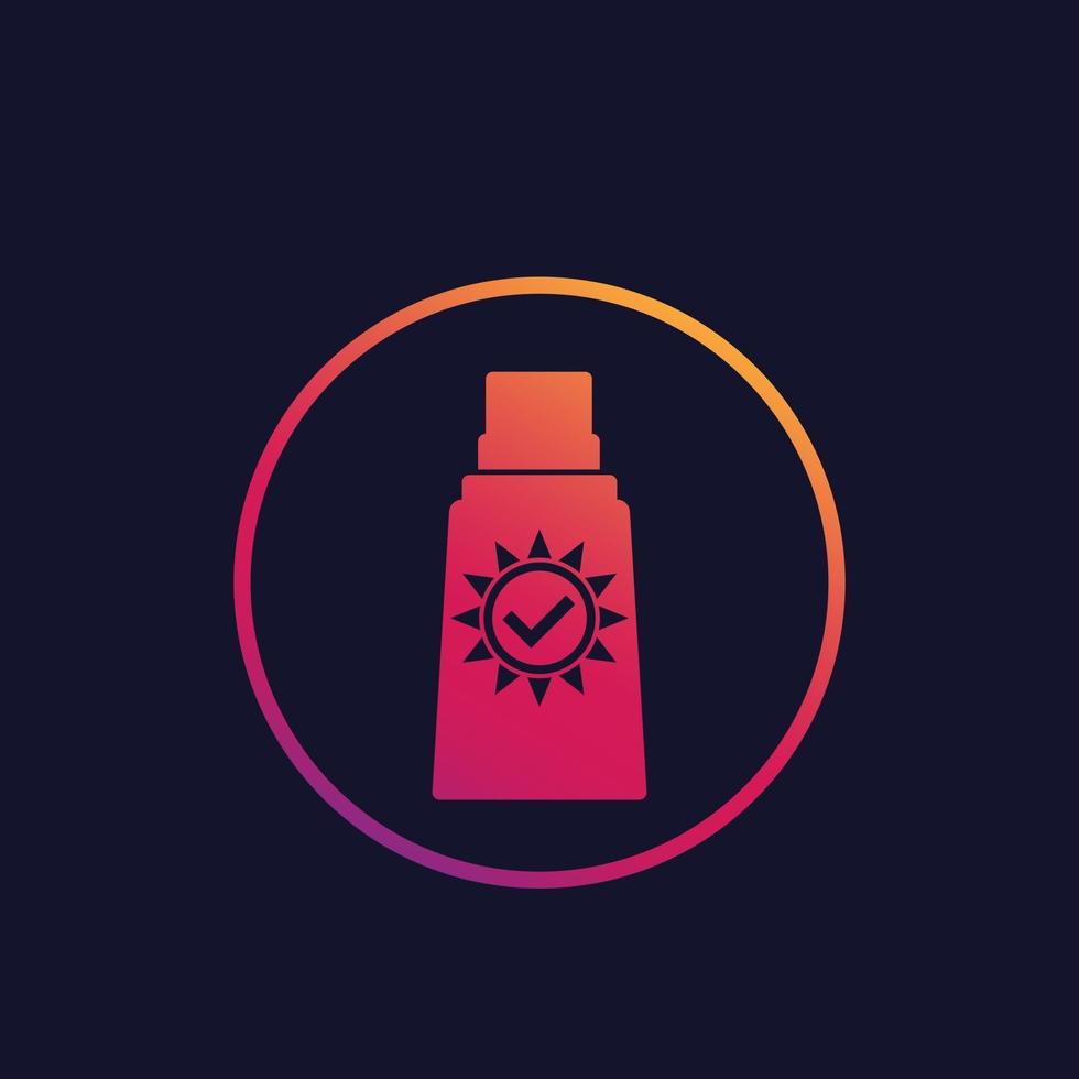 sunblock, sun screen vector icon