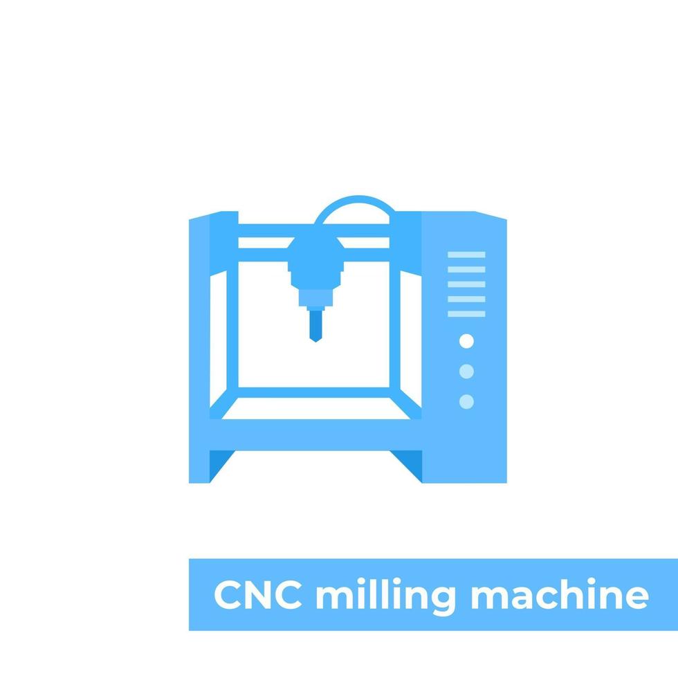 milling machine, cnc vector illustration