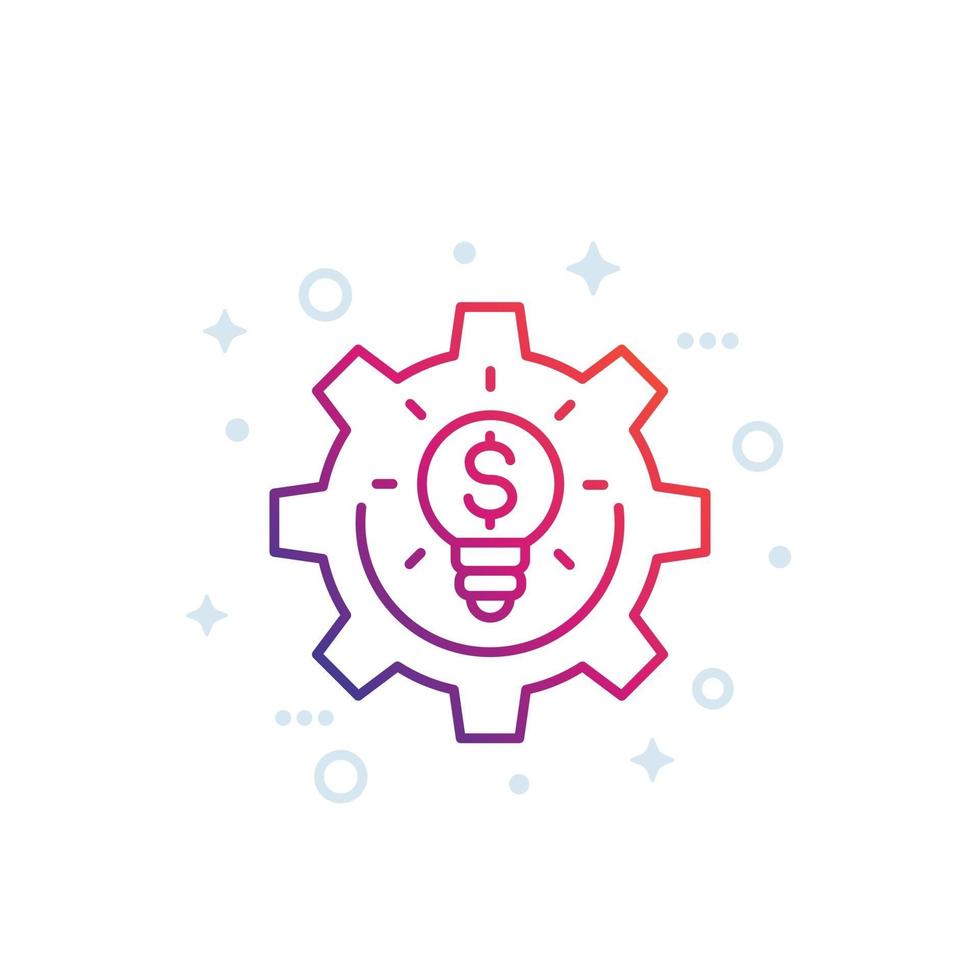 innovations, fintech line icon on white vector