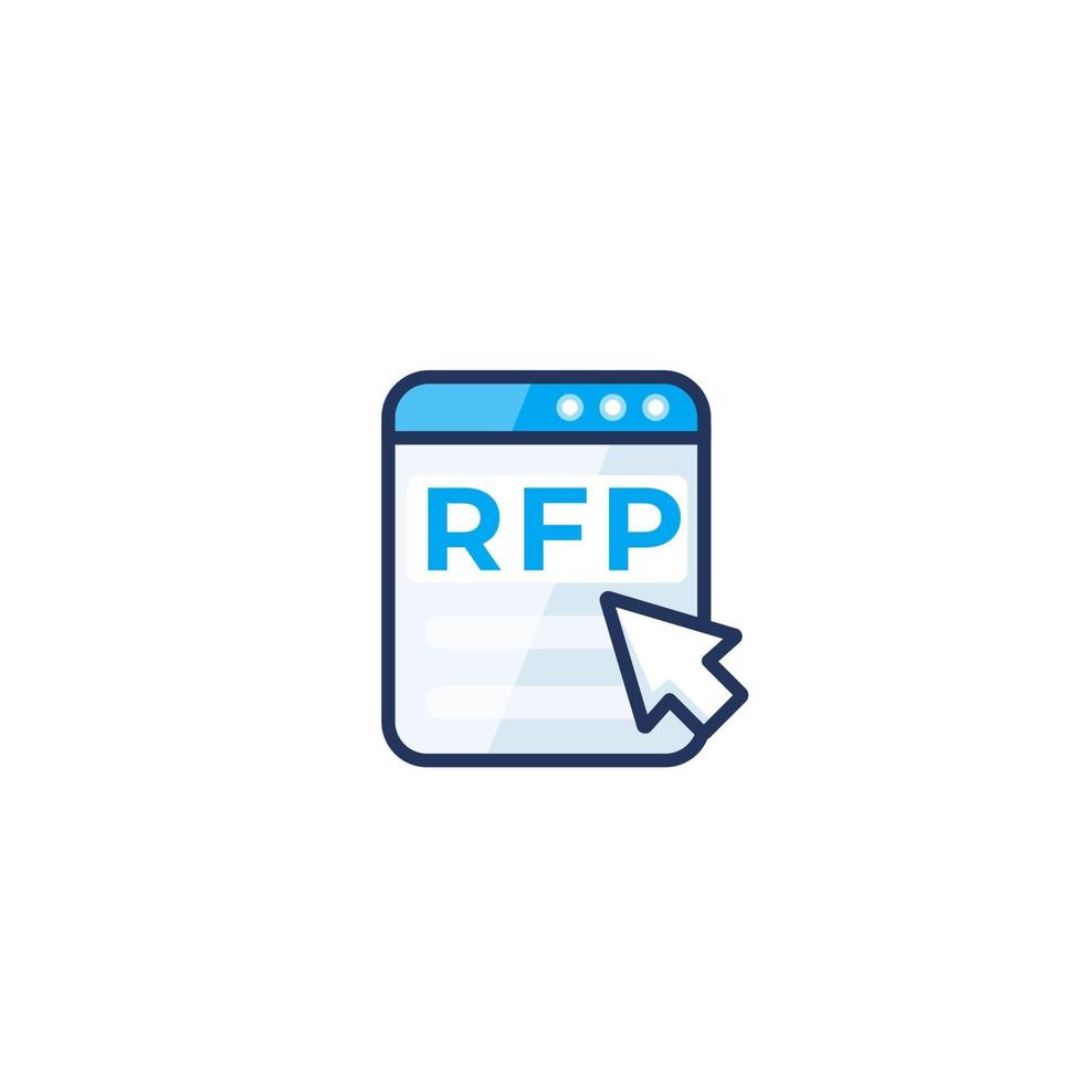 rfp, solicitud de icono de formulario de propuesta vector