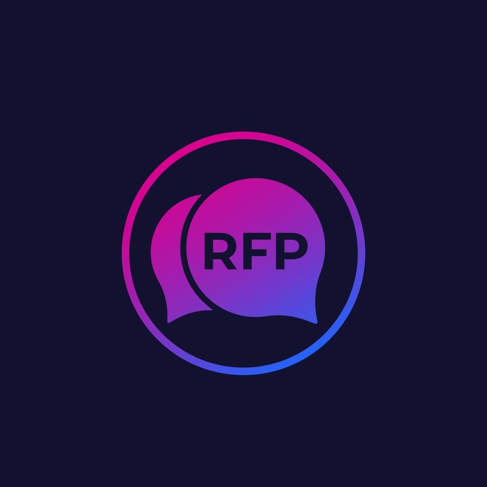 rfp, solicitud de icono de propuesta en círculo vector