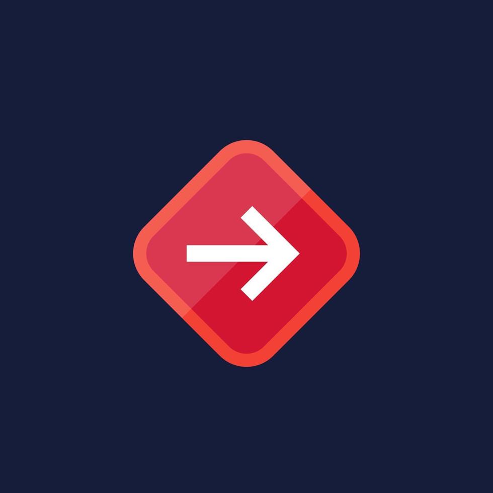 Sign with arrow, flat icon vector