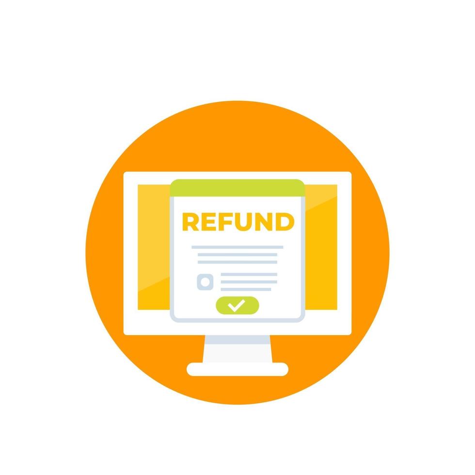 refund vector icon, flat