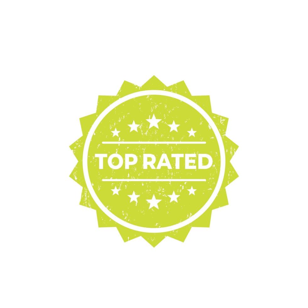 Top rated vector badge, label