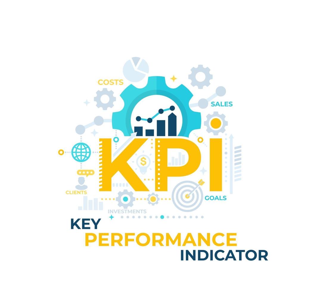 kpi, ilustración de vector de indicador clave de rendimiento