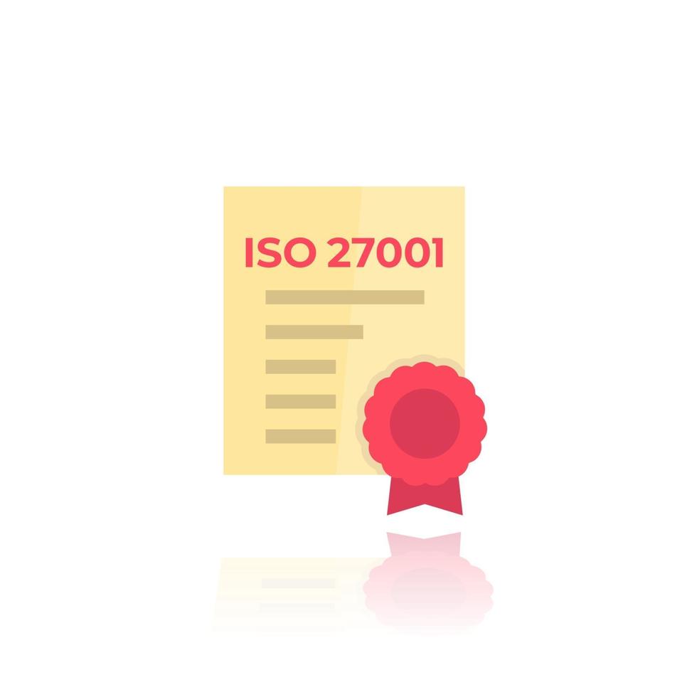 icono de certificado iso 27001 vector