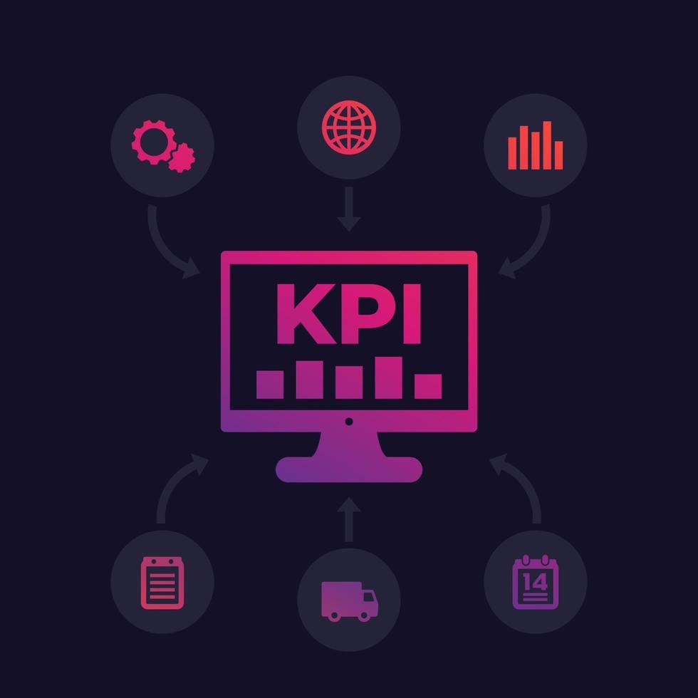 KPI vector illustration, Key Performance Indicator