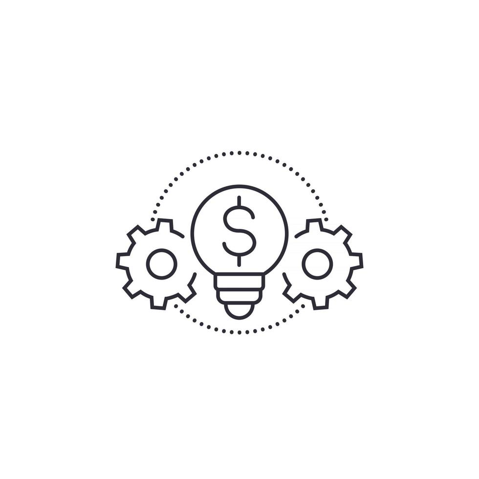 innovations, financial technology line icon vector