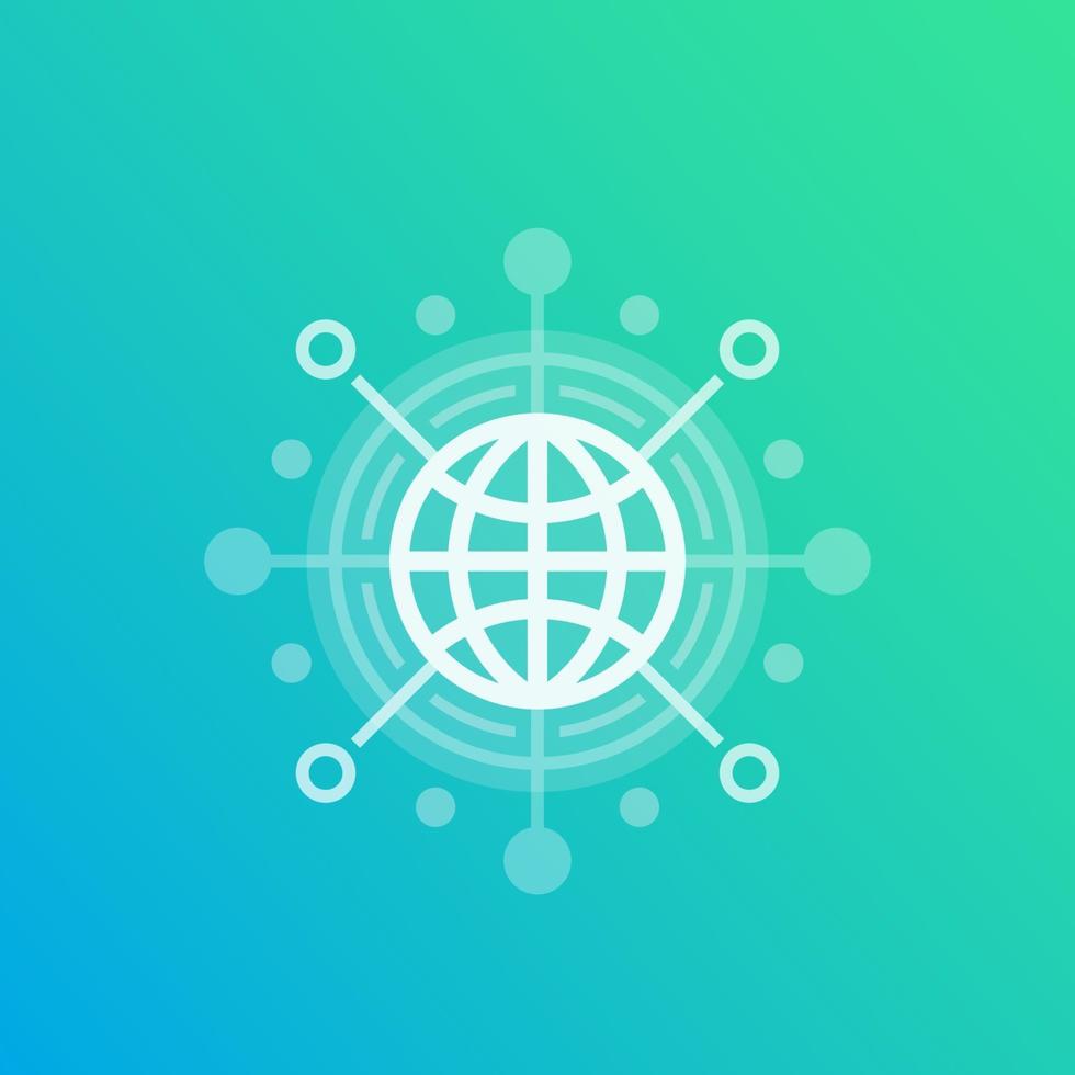 International business, trade, global market vector icon