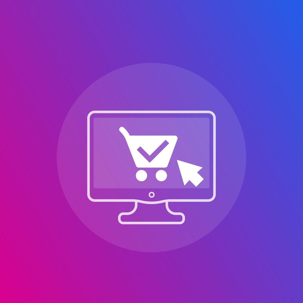 online order, purchase, e-commerce retail vector icon
