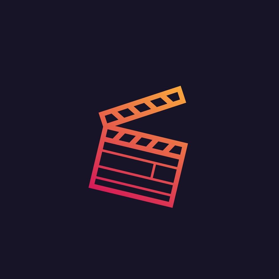 clapperboard icon, vector art