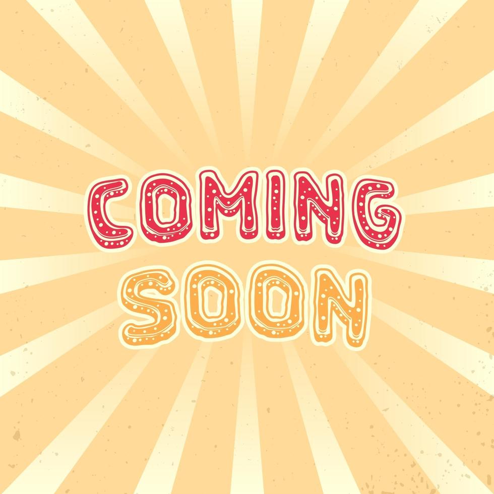 Coming Soon banner design, vintage style vector