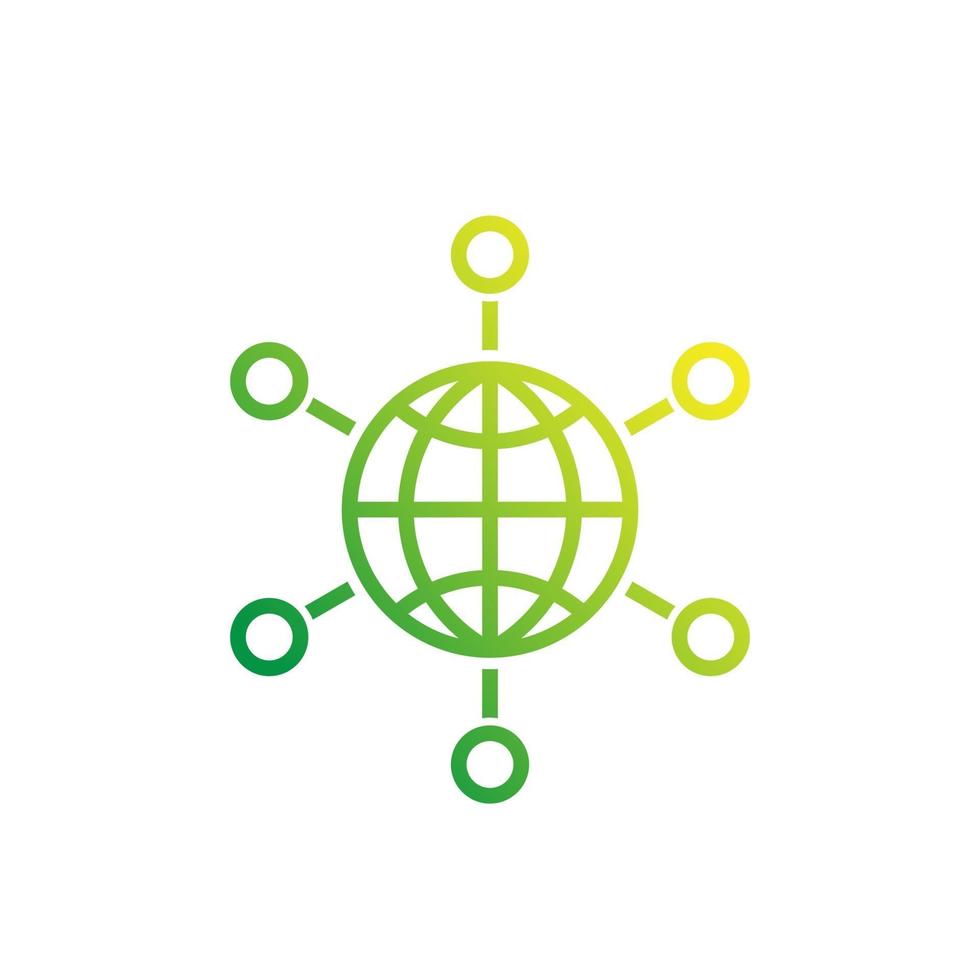 International business, trade, global market line icon vector