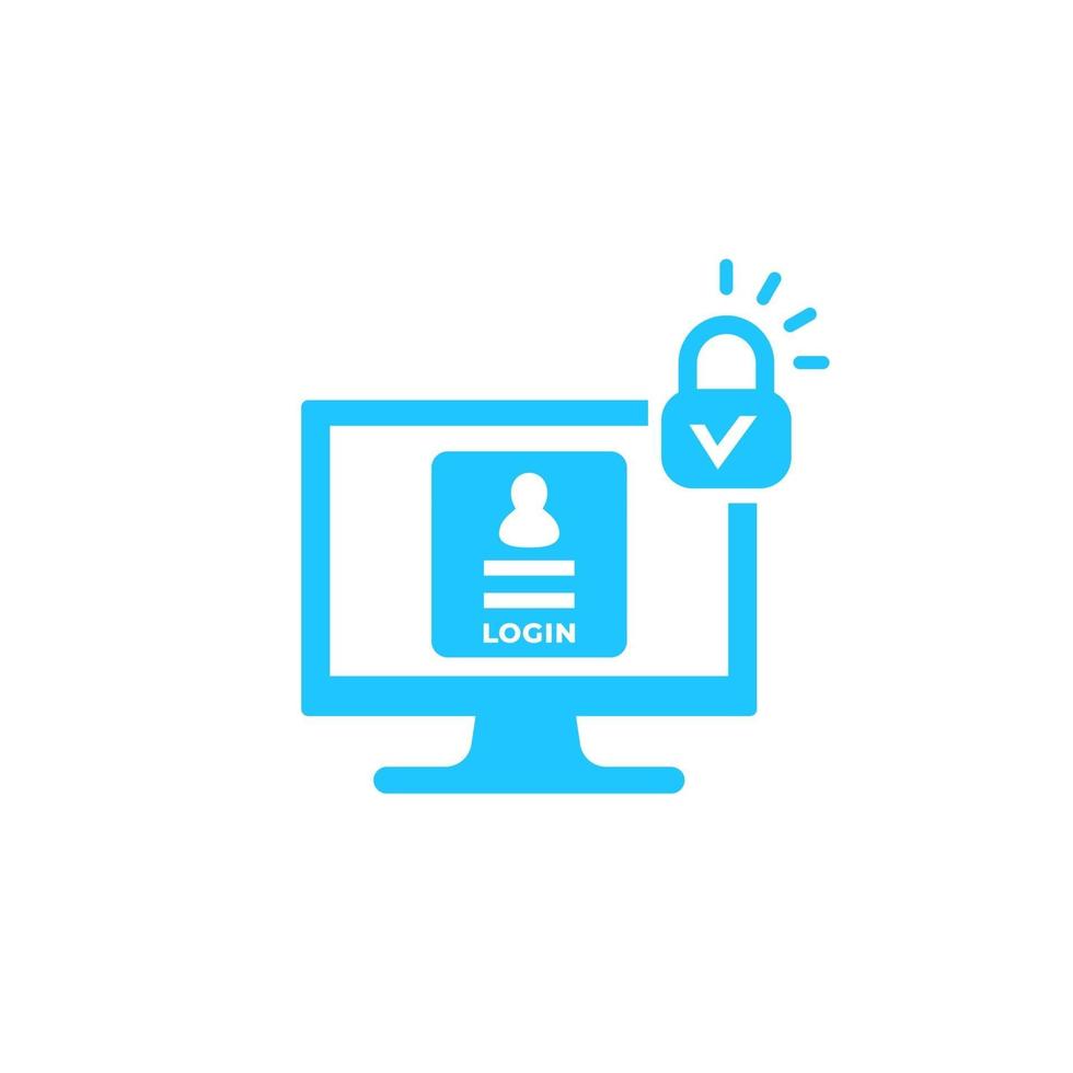 login, secure authentication vector icon