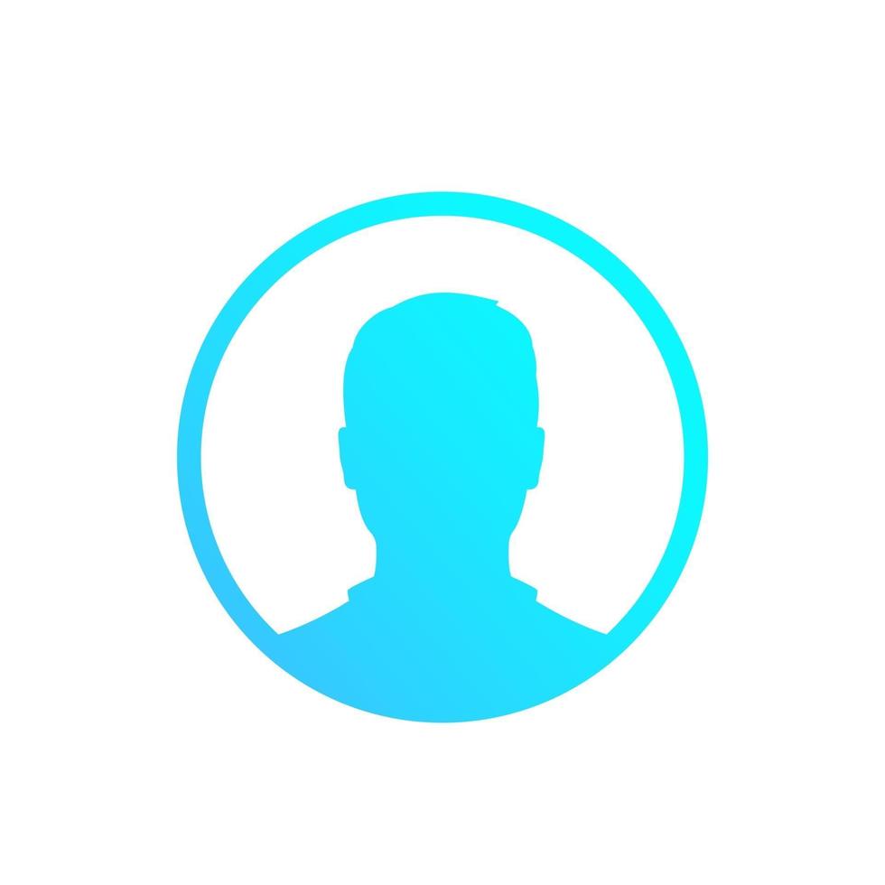 Default avatar, placeholder, profile icon, male vector