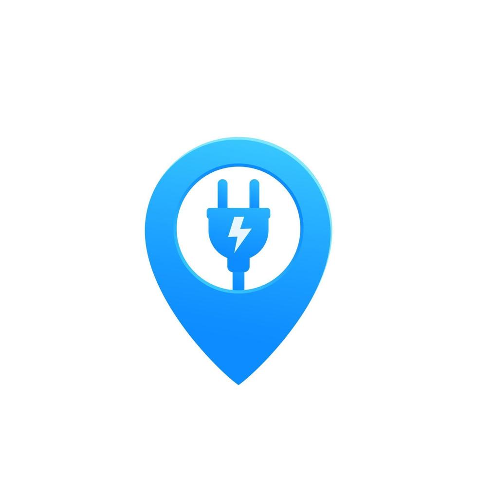 electric plug with pin vector icon