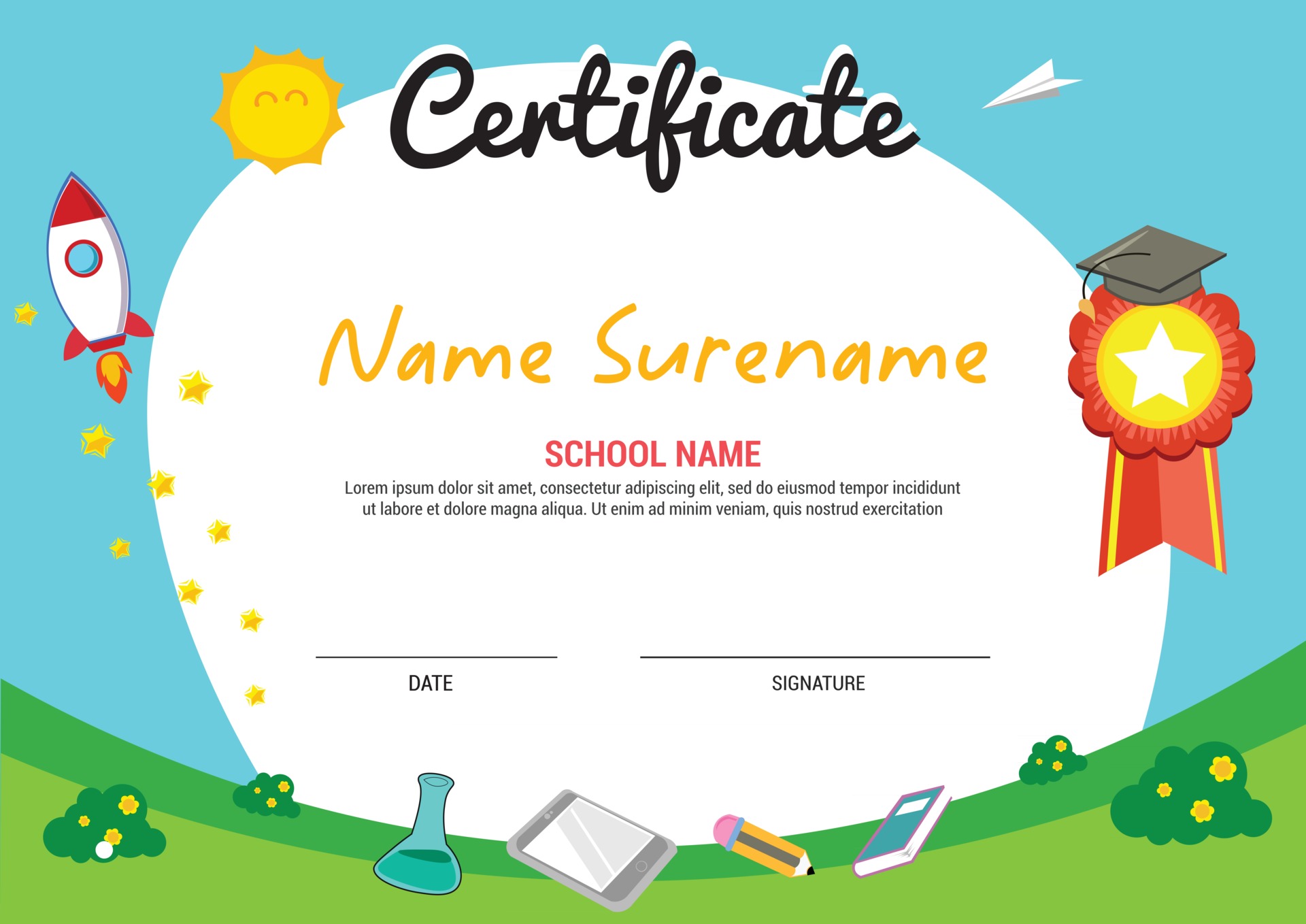 multi purpose school diploma certificate template kids awards with Throughout Free Kids Certificate Templates multi purpose school diploma certificate template kids awards with Throughout Free Kids Certificate Templates