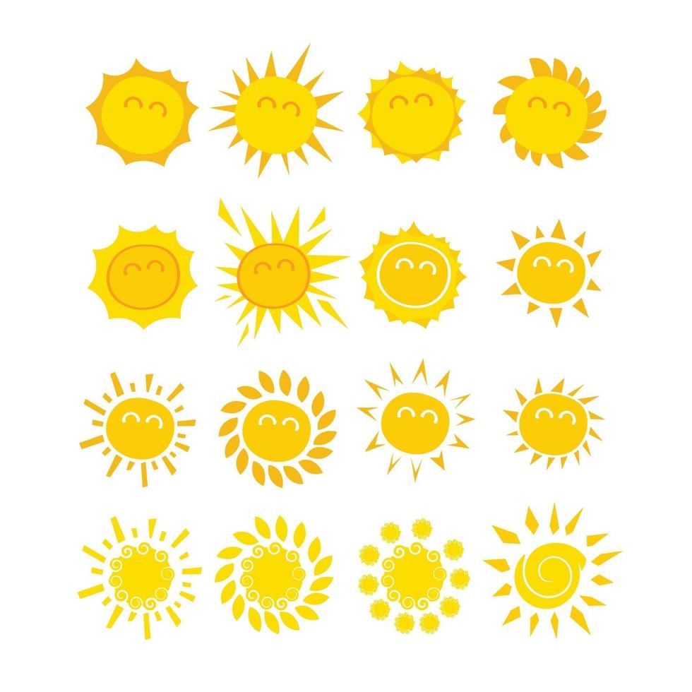 variedad de iconos de sol vector